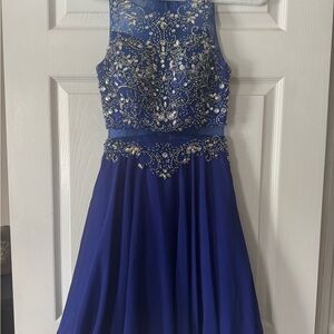 Stunning Blue Embellished Grad Dress